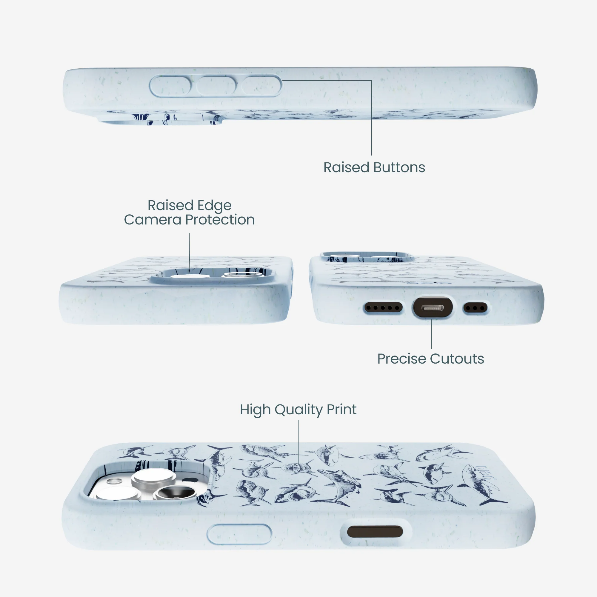 Powder Blue Great White iPhone 16 Pro Max Case - Image 3