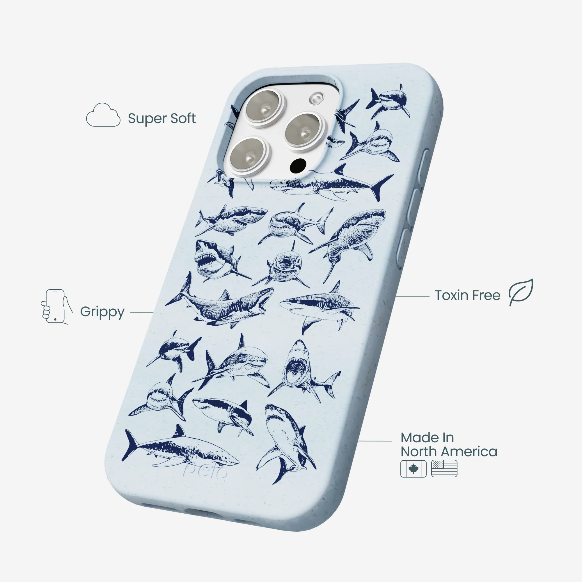 Powder Blue Great White iPhone 16 Pro Max Case - Image 4