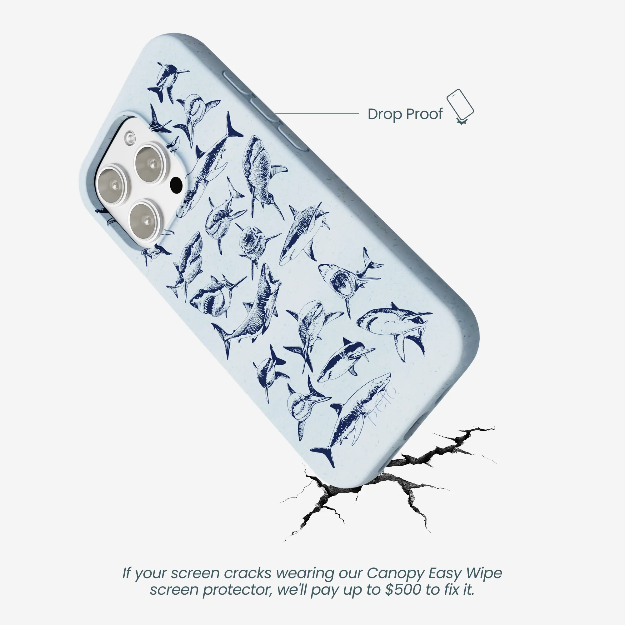 Powder Blue Great White iPhone 16 Pro Max Case - Image 5