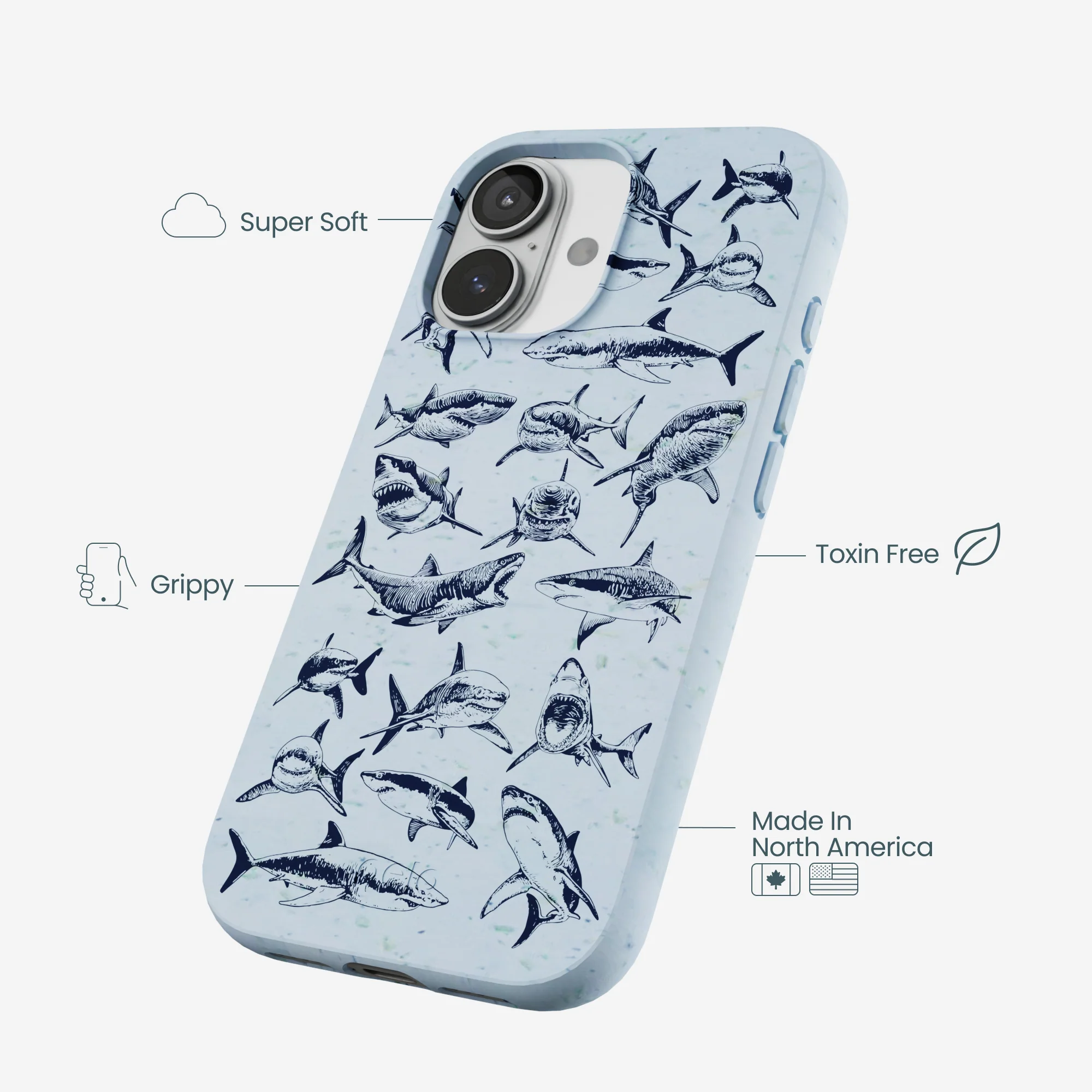 Powder Blue Great White iPhone 17 Case - Image 4