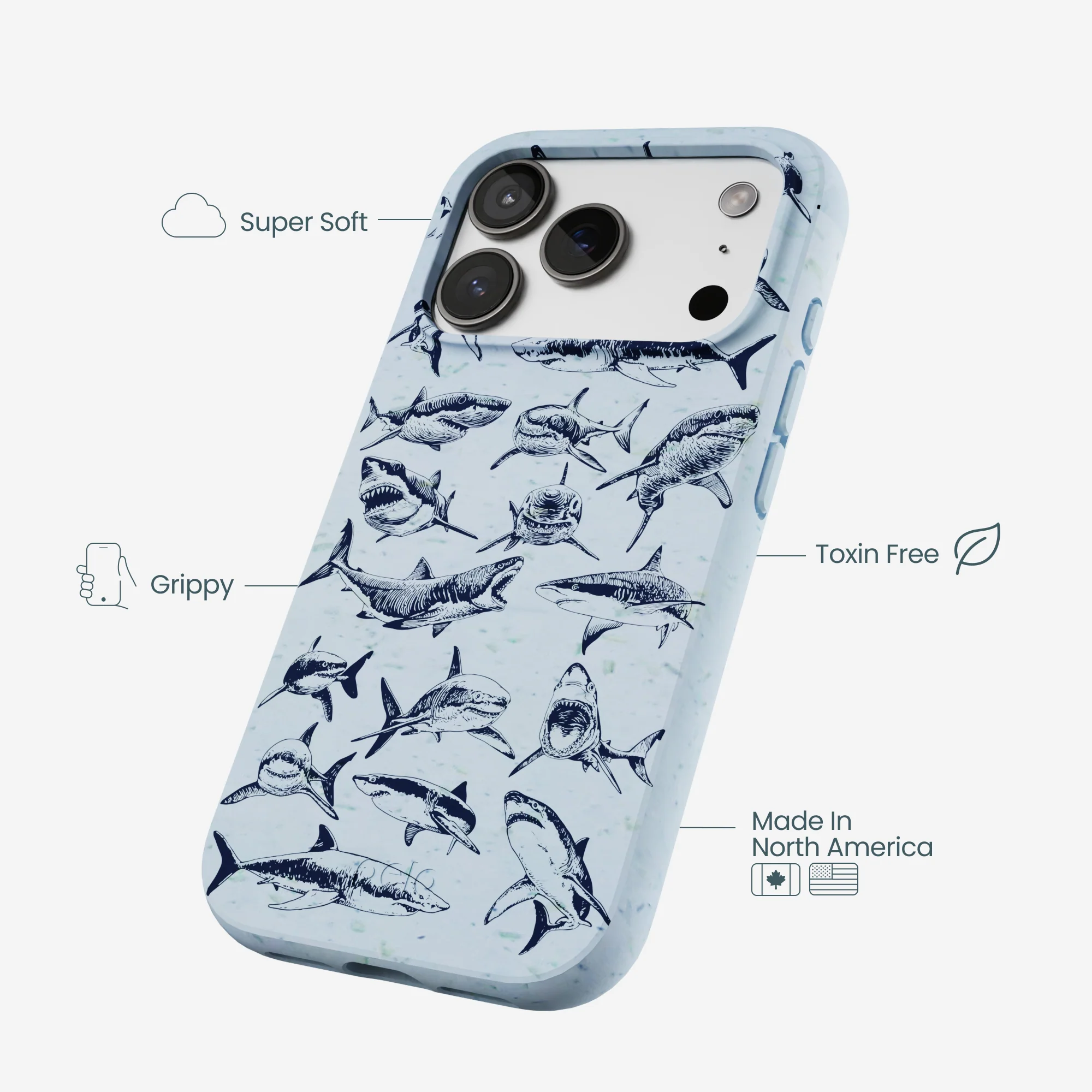 Powder Blue Great White iPhone 17 Pro Case - Image 4