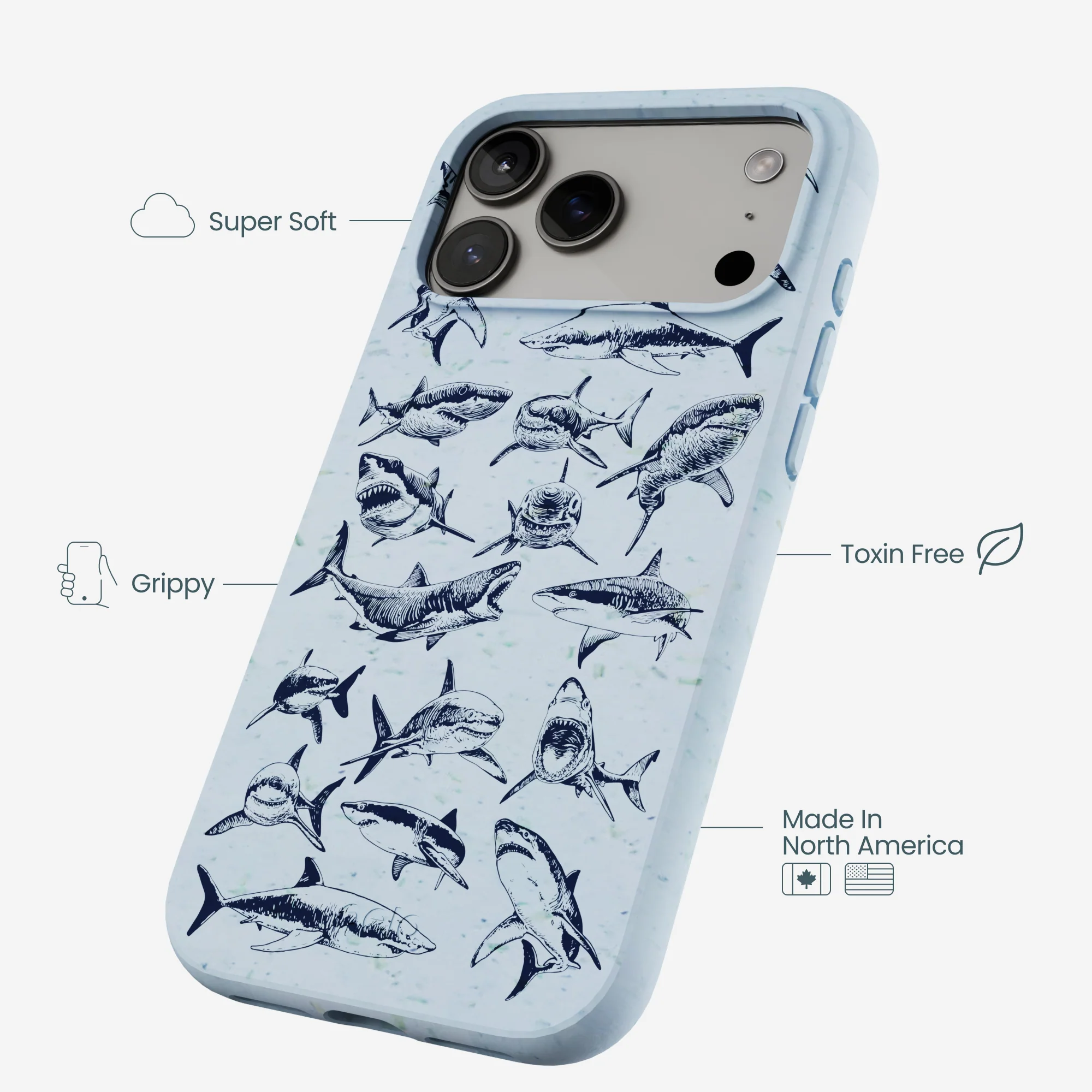 Powder Blue Great White iPhone 17 Pro Max Case - Image 4