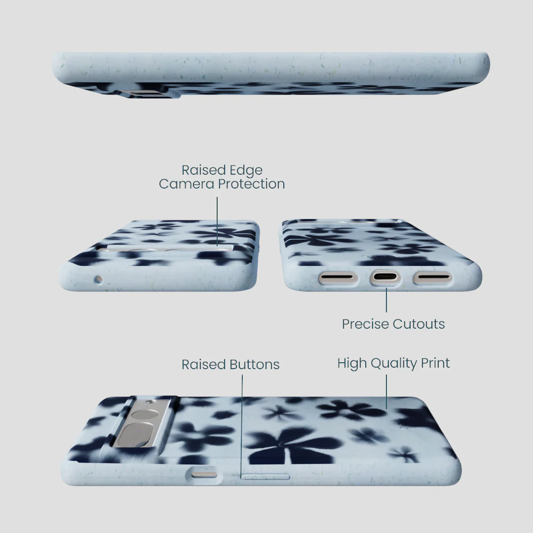 Powder Blue Hazy Daisies Google Pixel 7 Pro Case - Image 3