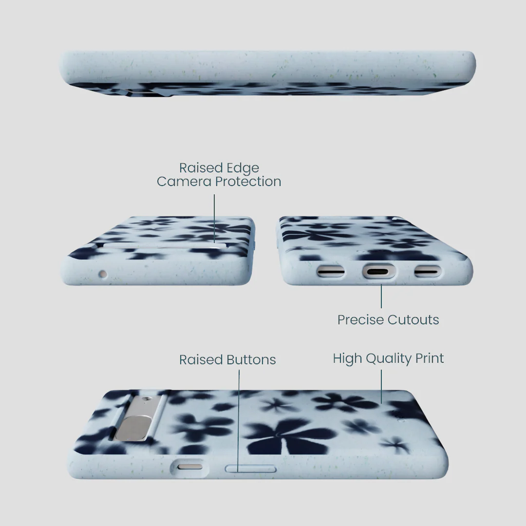 Powder Blue Hazy Daisies Google Pixel 7a Case - Image 3