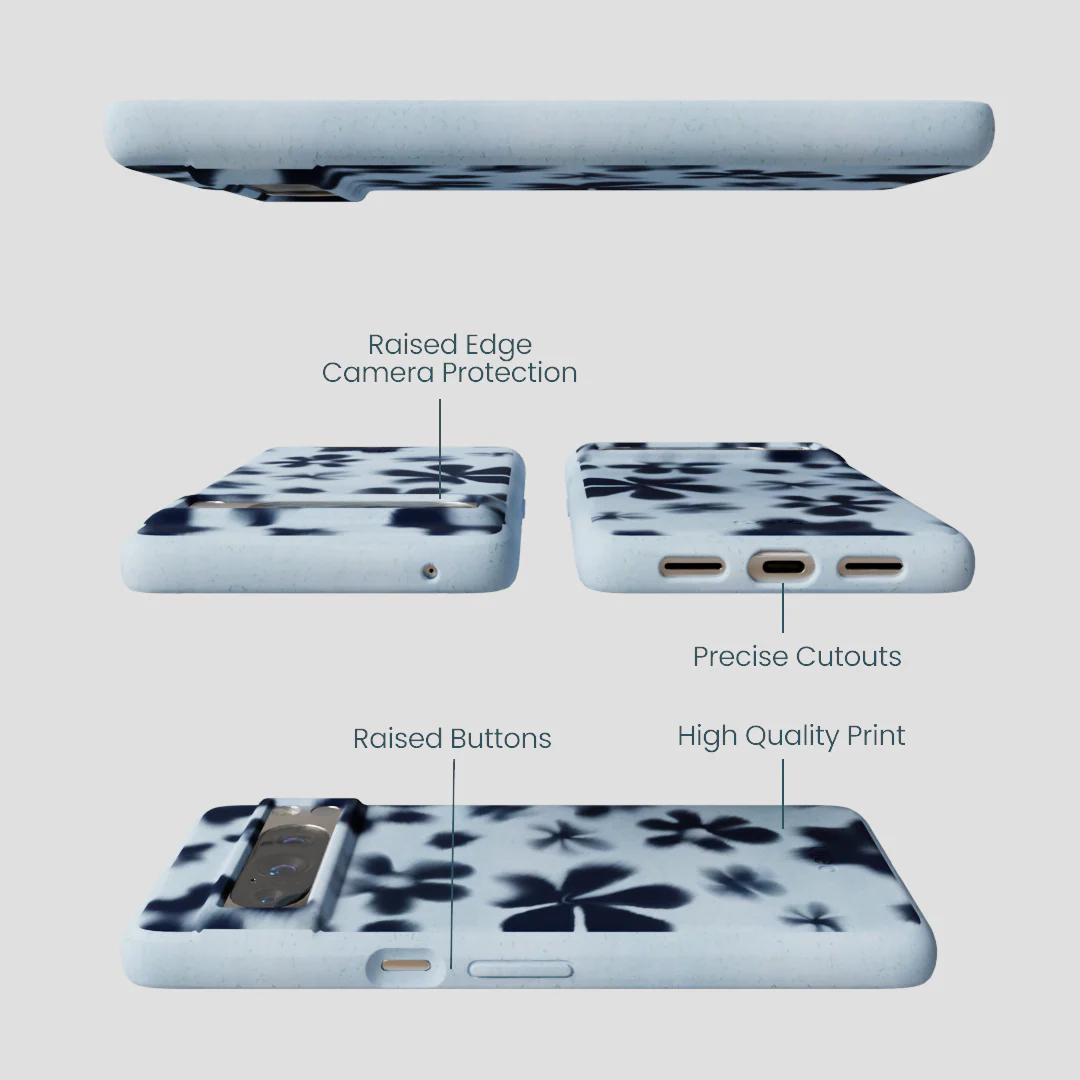 Powder Blue Hazy Daisies Google Pixel 8 Pro Case - Image 3