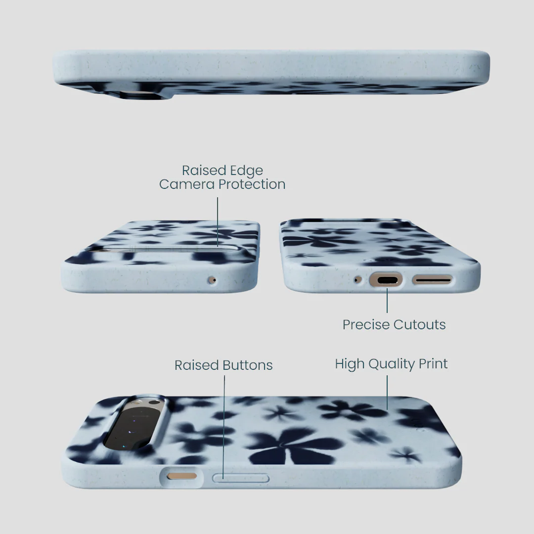 Powder Blue Hazy Daisies Google Pixel 9 Pro XL Case - Image 3