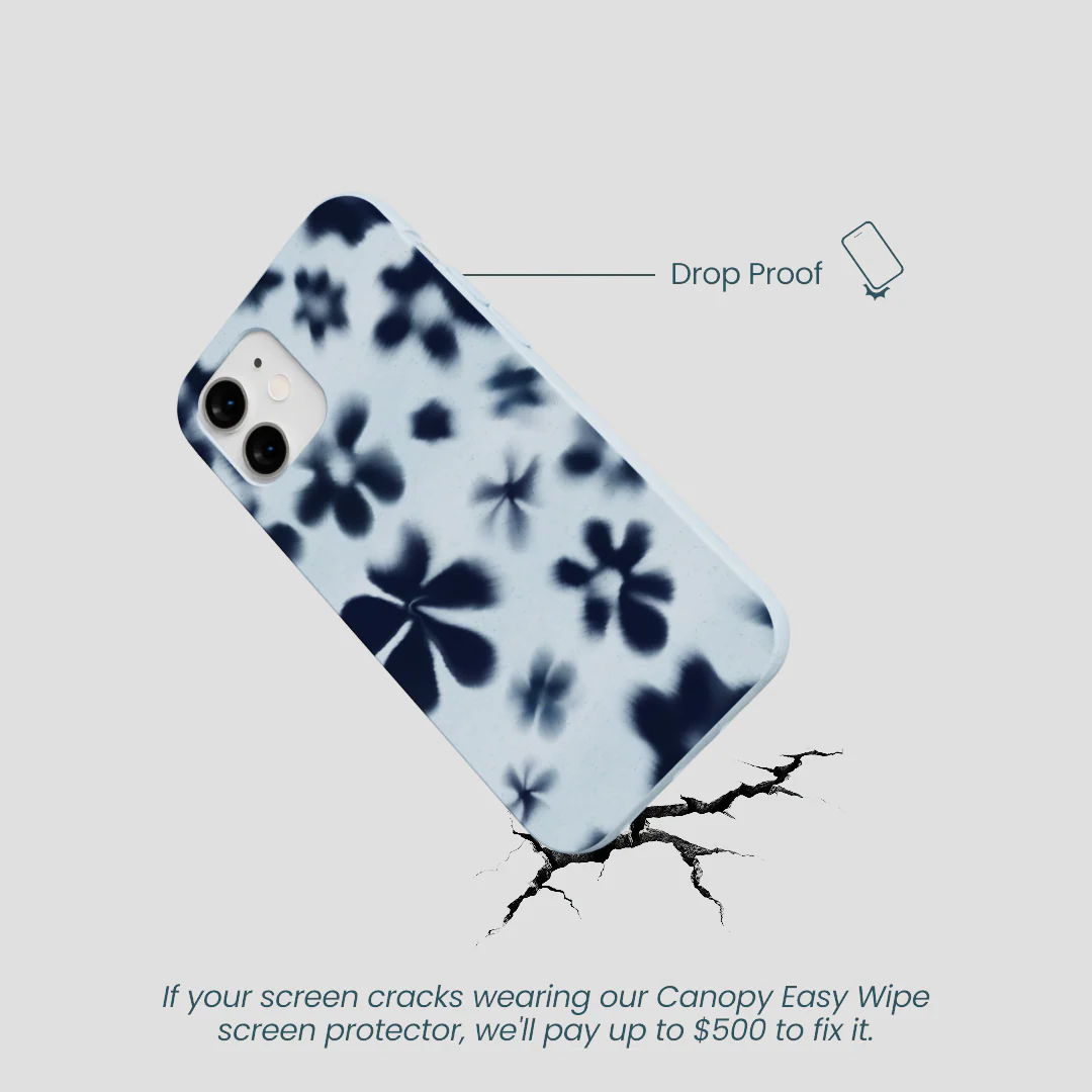 Powder Blue Hazy Daisies iPhone 12 Mini Case - Image 5