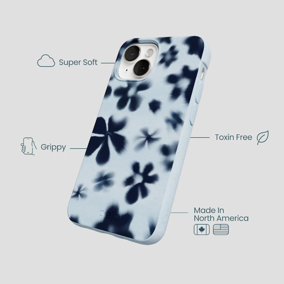 Powder Blue Hazy Daisies iPhone 13 Case - Image 4