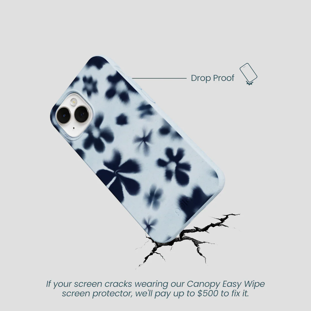 Powder Blue Hazy Daisies iPhone 13 Mini Case - Image 5