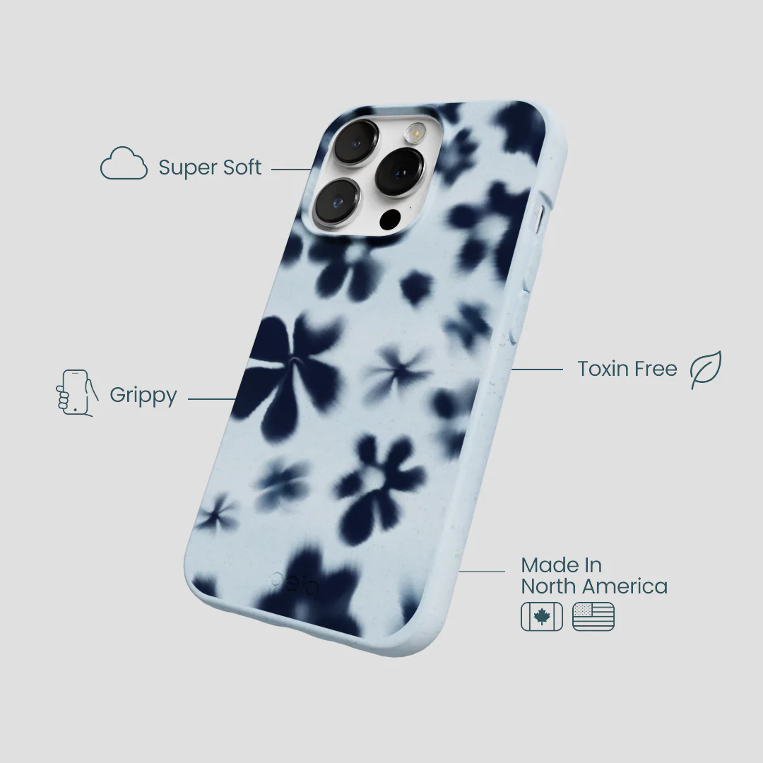 Powder Blue Hazy Daisies iPhone 13 Pro Case - Image 4
