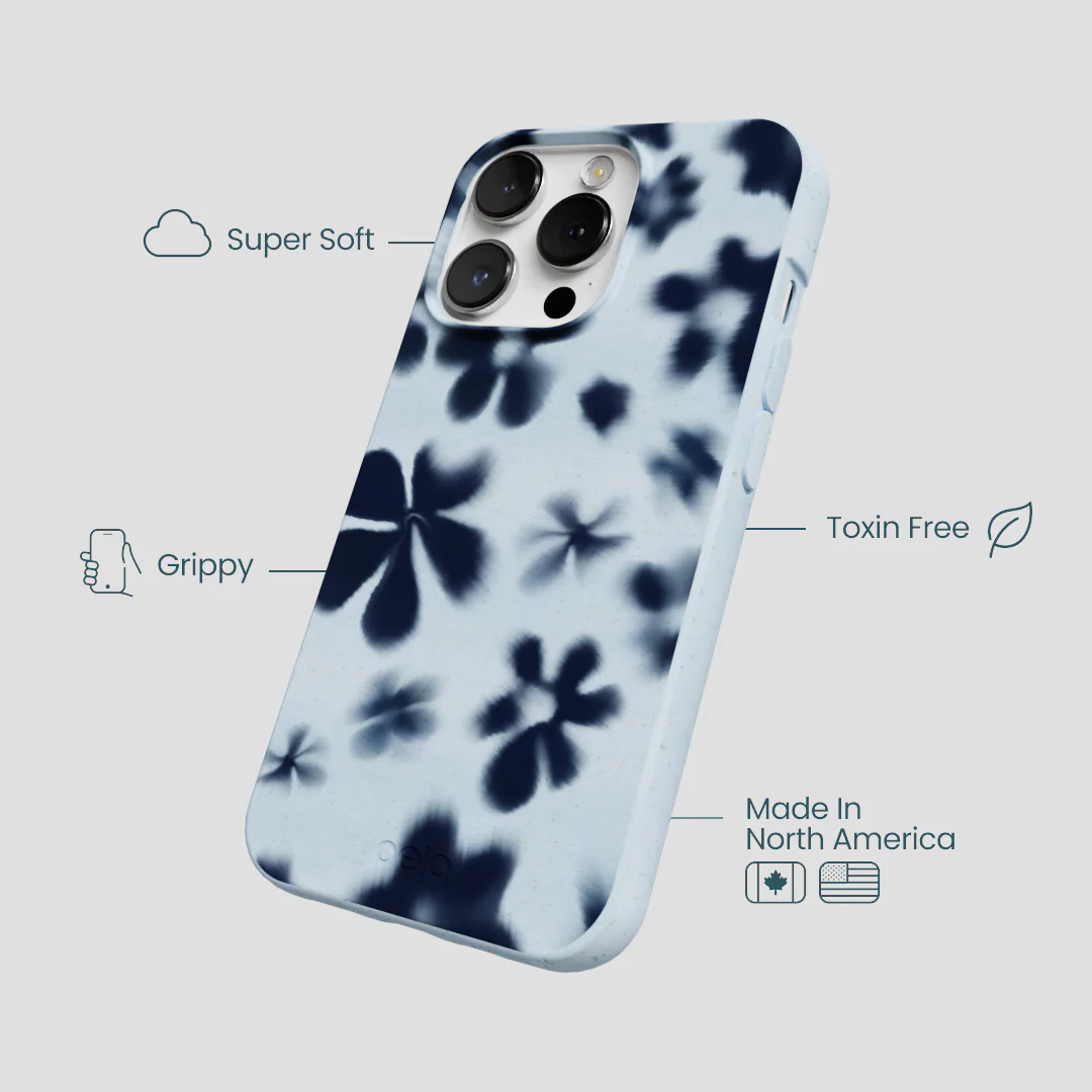 Powder Blue Hazy Daisies iPhone 13 Pro Max Case - Image 4