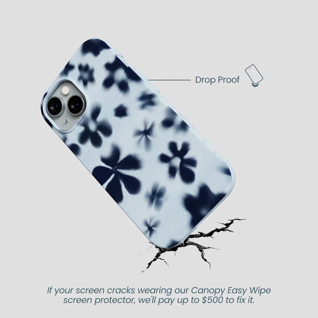 Powder Blue Hazy Daisies iPhone 14 Case - Image 5