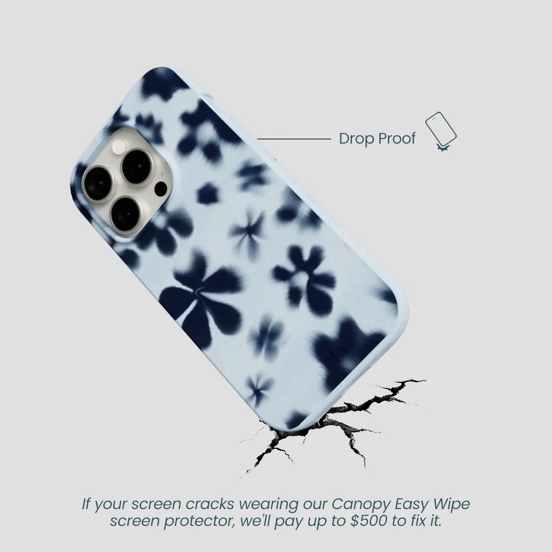Powder Blue Hazy Daisies iPhone 14 Pro Case - Image 5
