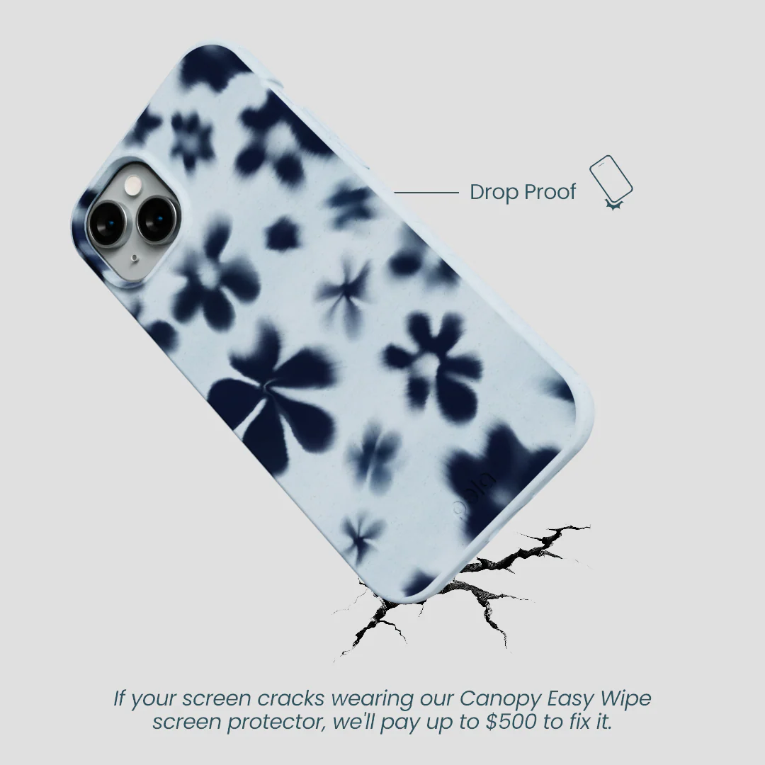 Powder Blue Hazy Daisies iPhone 15 Plus Case - Image 5