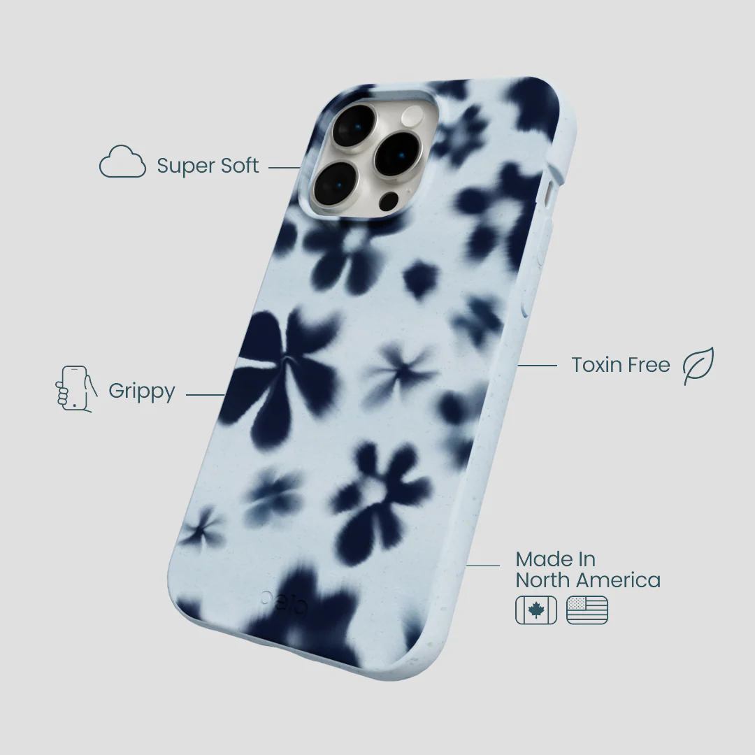 Powder Blue Hazy Daisies iPhone 15 Pro Max Case - Image 4