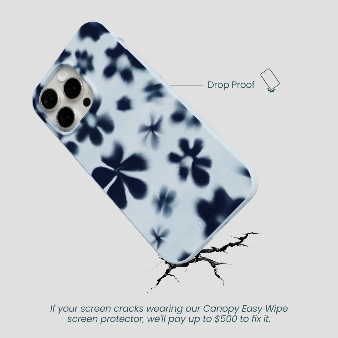 Powder Blue Hazy Daisies iPhone 15 Pro Max Case - Image 5