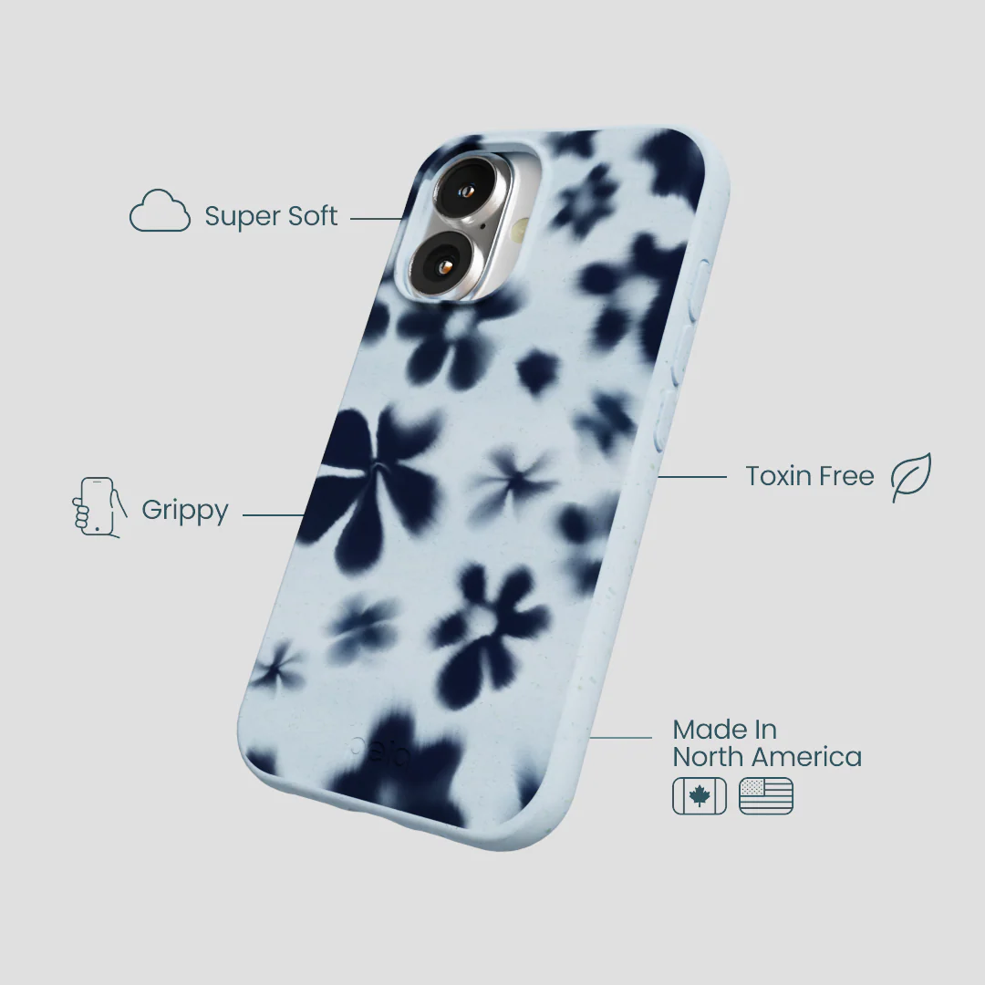 Powder Blue Hazy Daisies iPhone 16 Case - Image 4