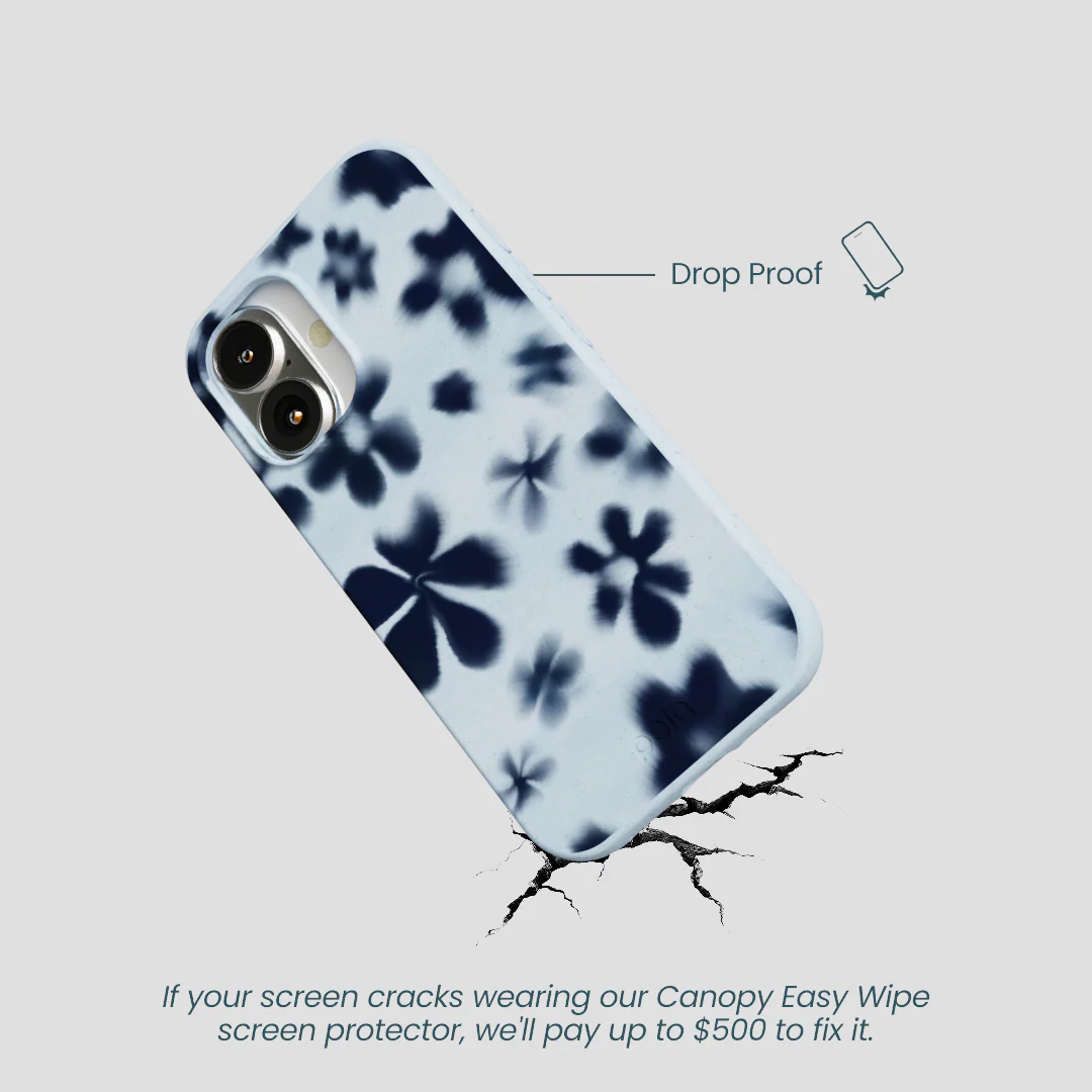 Powder Blue Hazy Daisies iPhone 16 Case - Image 5