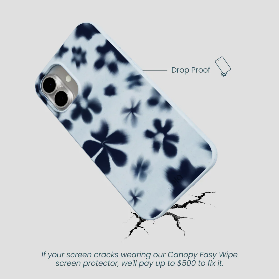 Powder Blue Hazy Daisies iPhone 16 Plus Case - Image 5