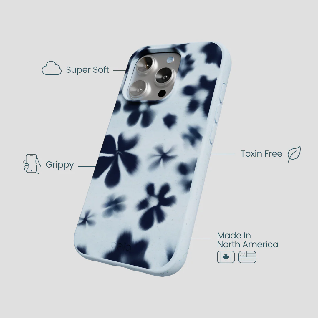 Powder Blue Hazy Daisies iPhone 16 Pro Case - Image 4