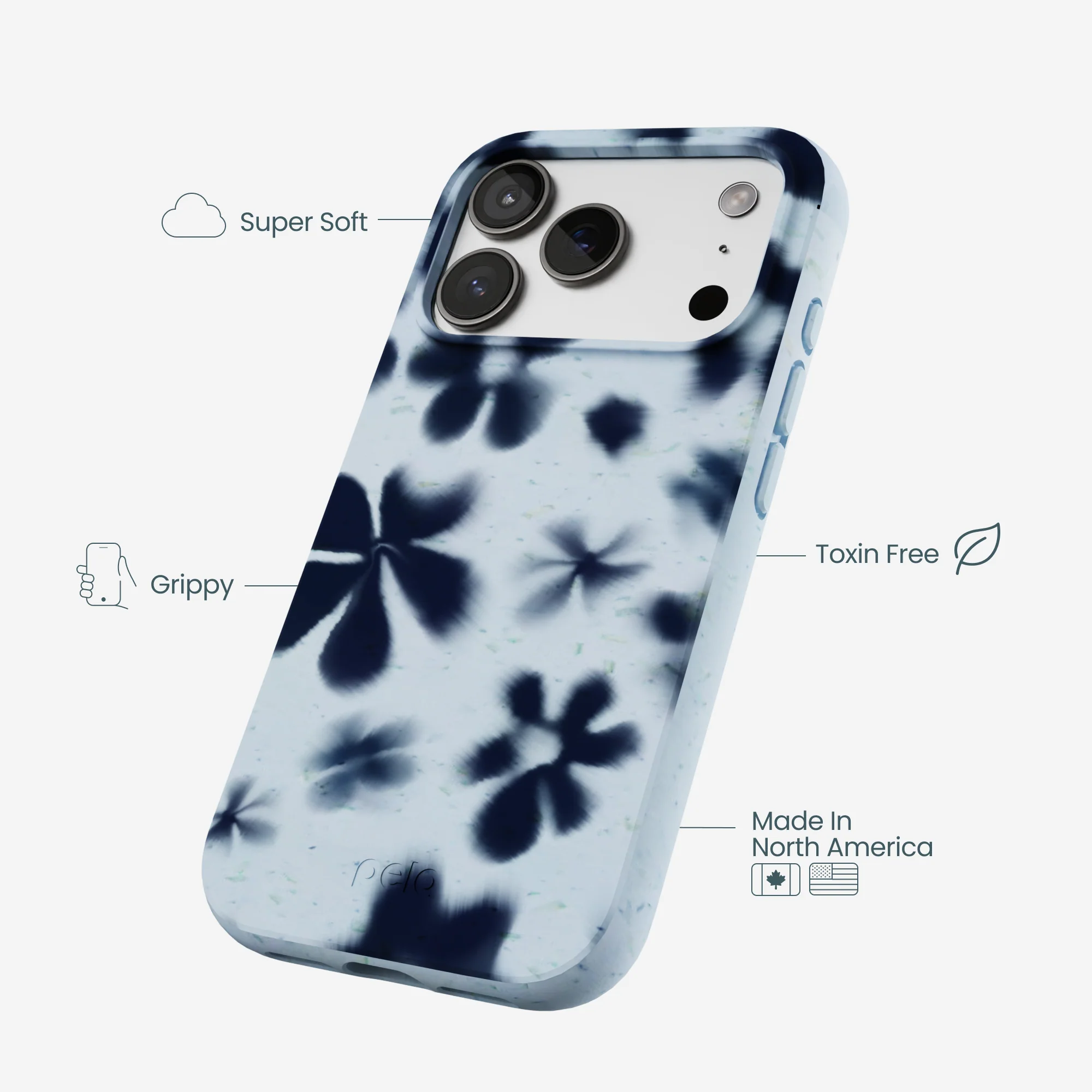 Powder Blue Hazy Daisies iPhone 17 Pro Case - Image 4