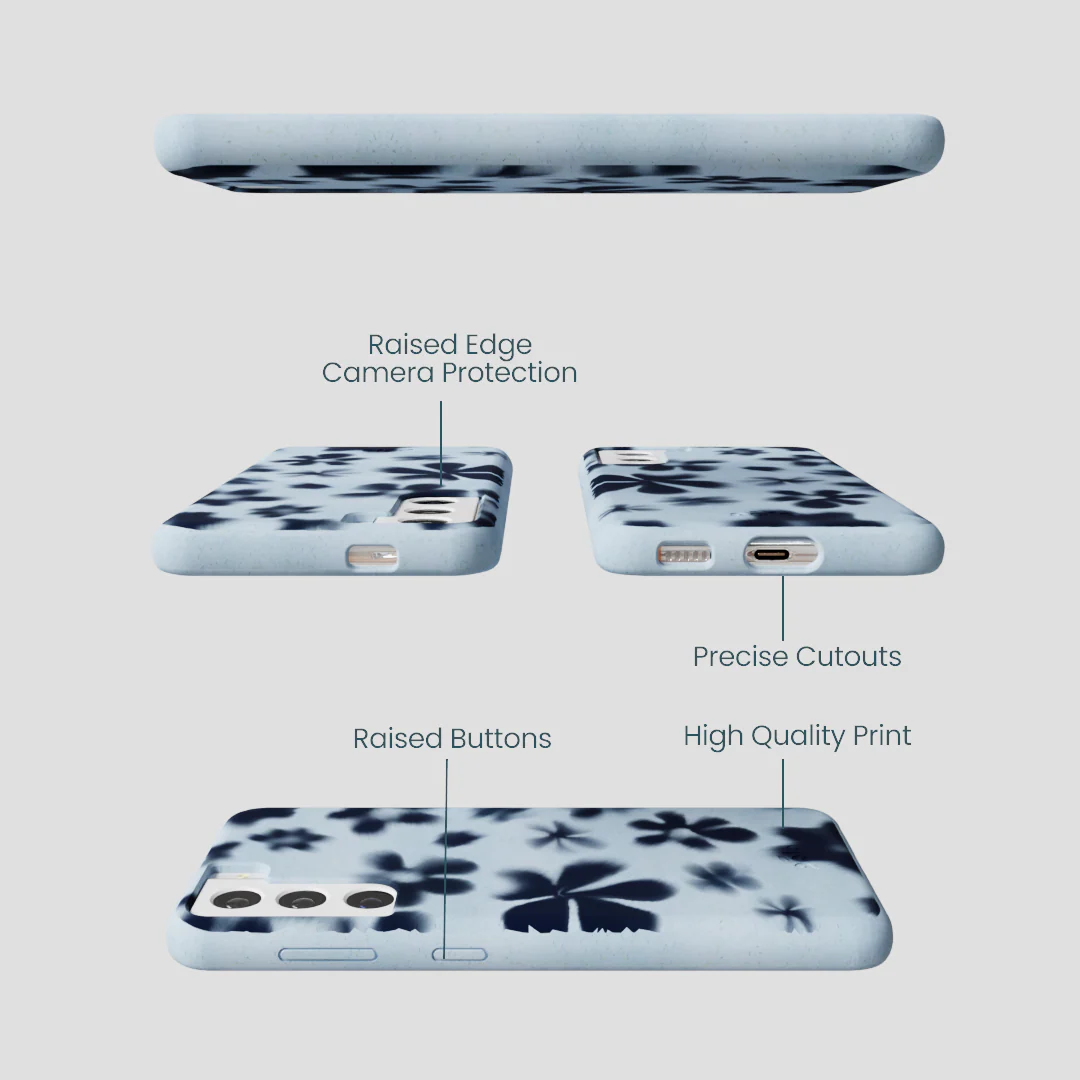Powder Blue Hazy Daisies Samsung Galaxy S21 Case - Image 3
