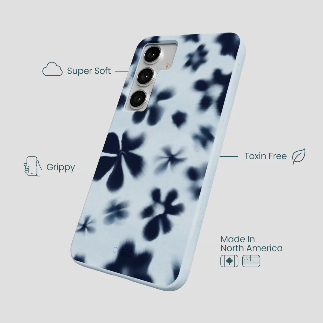 Powder Blue Hazy Daisies Samsung Galaxy S25+(Plus) Case - Image 4