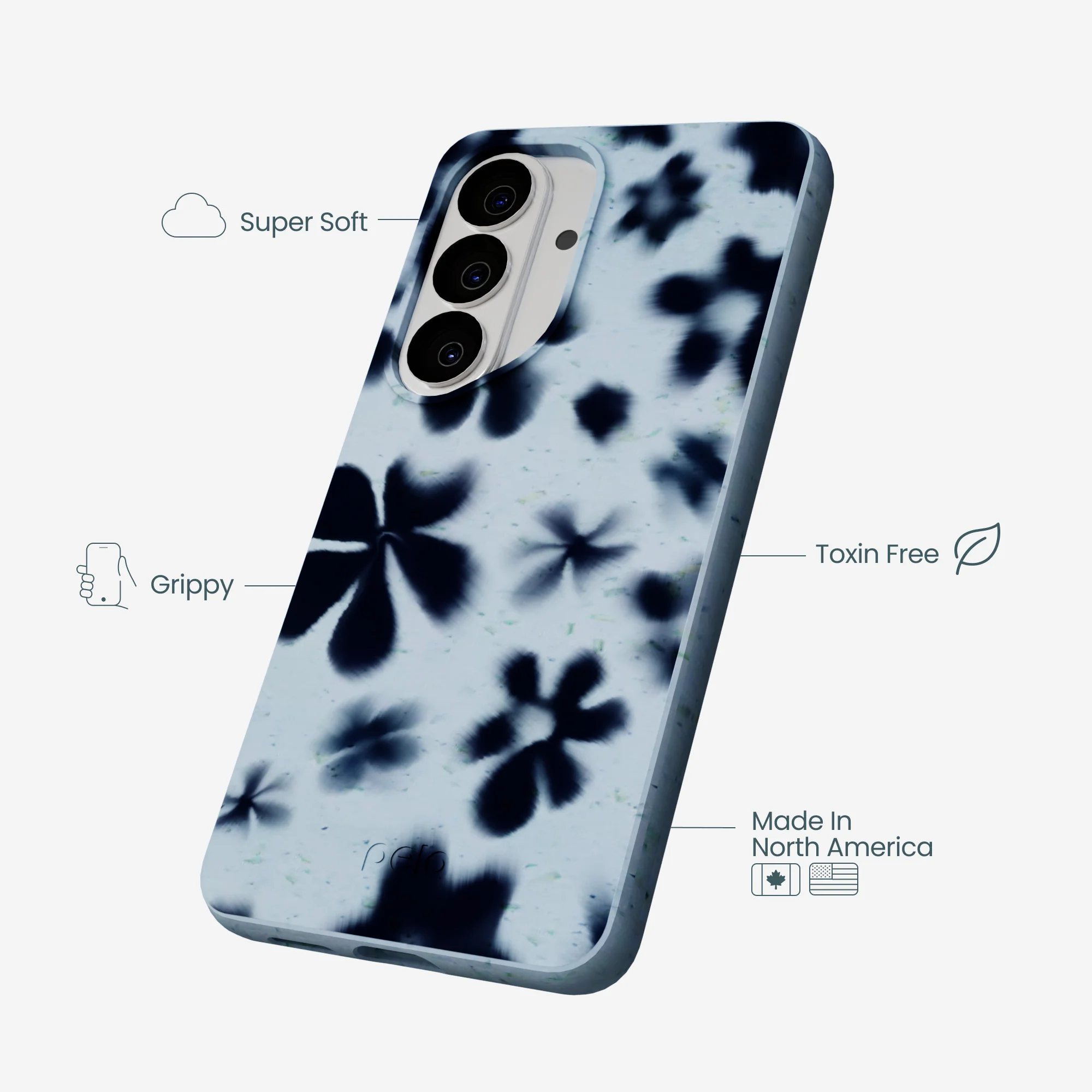 Powder Blue Hazy Daisies Samsung Galaxy S26 Case - Image 4