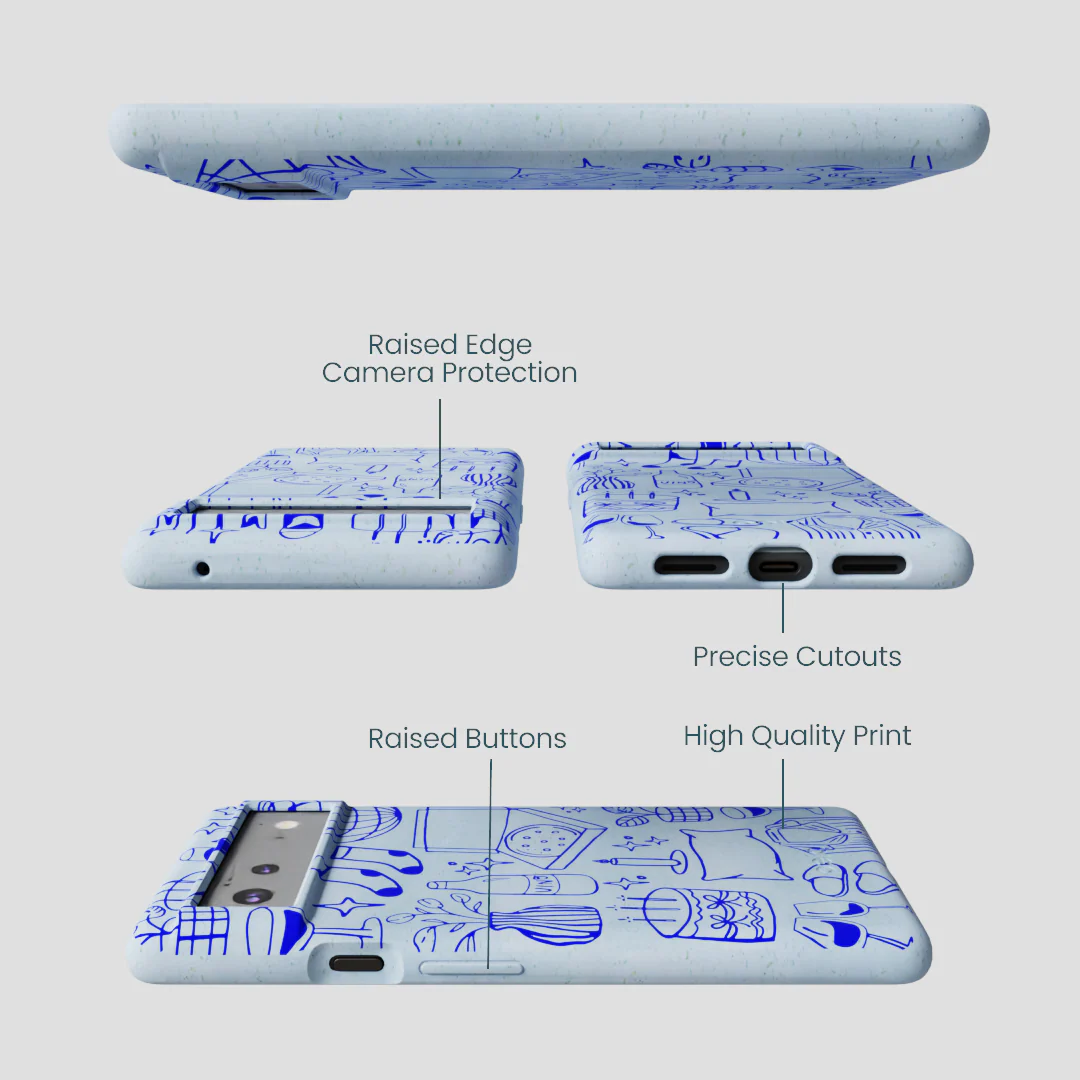 Powder Blue Home for Midnight Google Pixel 6 Case - Image 3