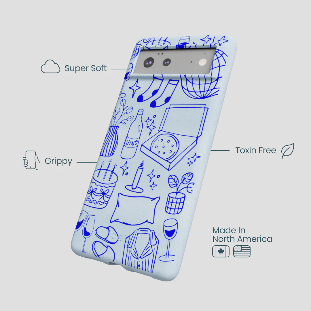 Powder Blue Home for Midnight Google Pixel 6 Case - Image 4