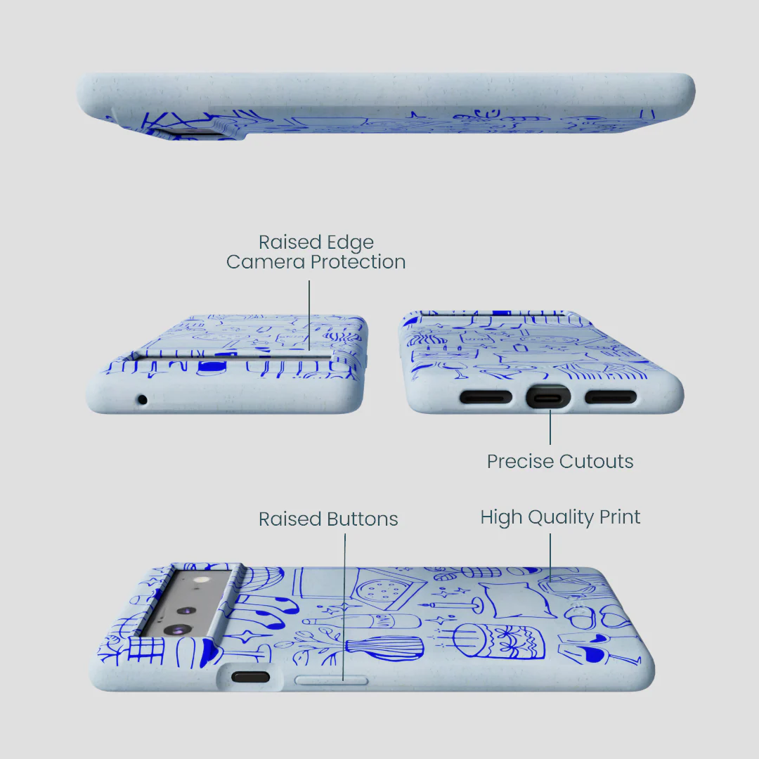 Powder Blue Home for Midnight Google Pixel 6a Case - Image 3