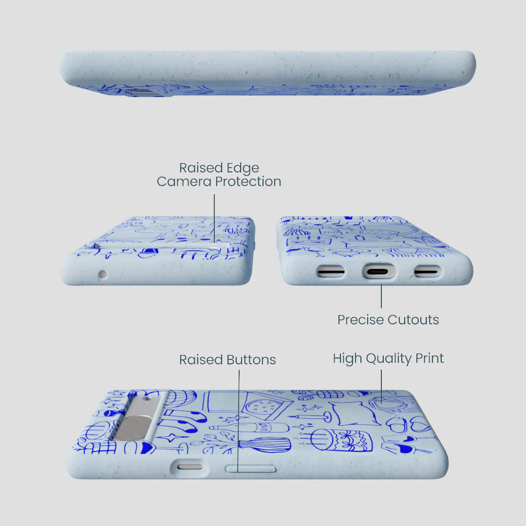 Powder Blue Home for Midnight Google Pixel 7 Case - Image 3