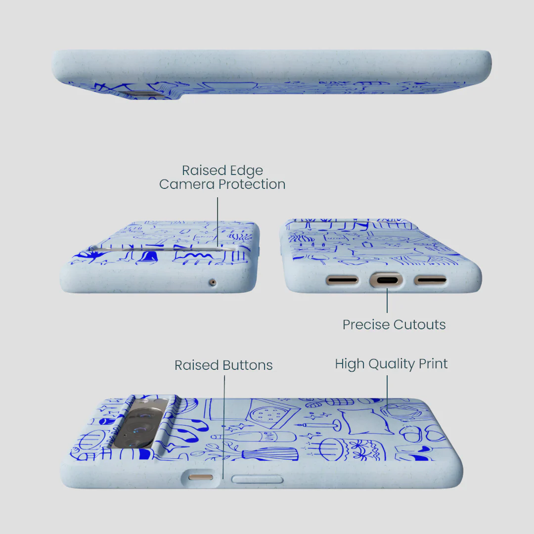 Powder Blue Home for Midnight Google Pixel 8 Pro Case - Image 3