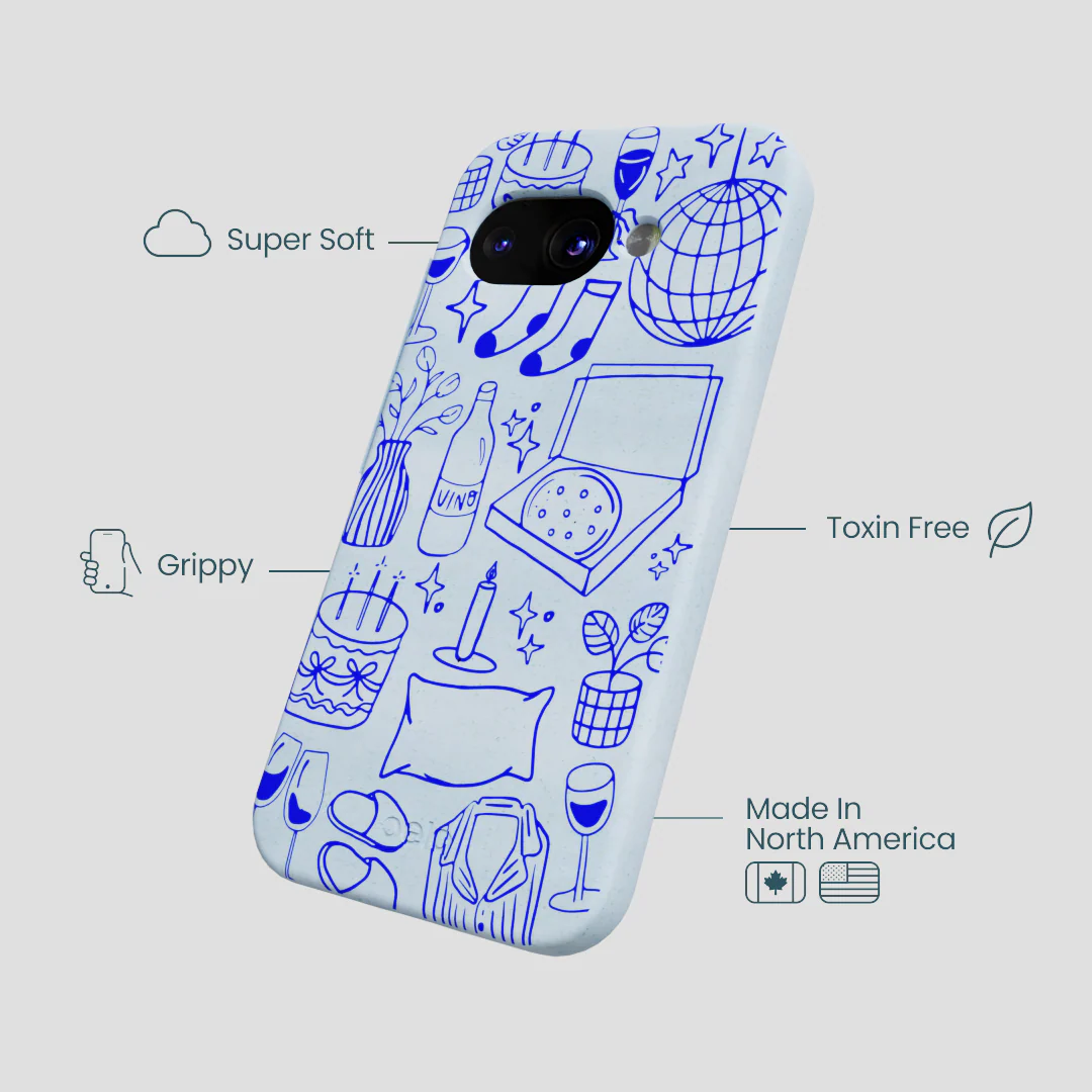 Powder Blue Home for Midnight Google Pixel 9a Case - Image 4