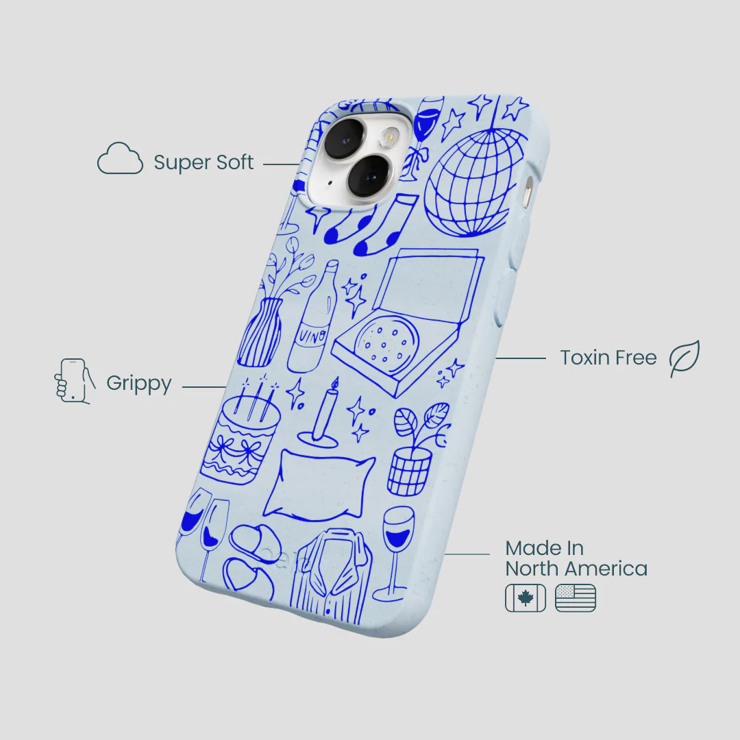 Powder Blue Home for Midnight iPhone 13 Case - Image 4