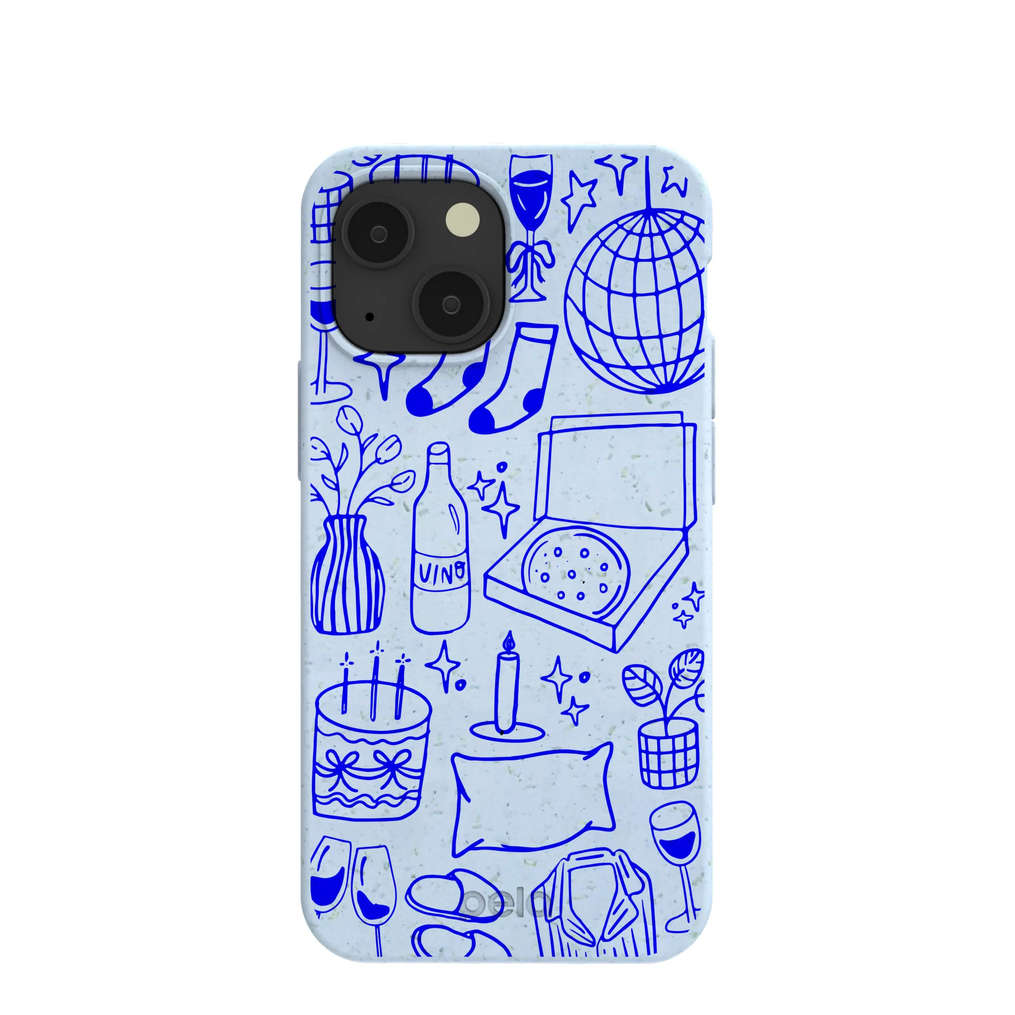 Powder Blue Home for Midnight iPhone 13 Mini Case