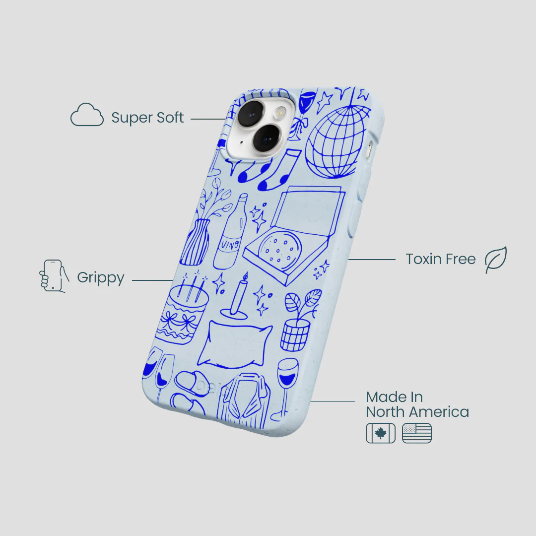 Powder Blue Home for Midnight iPhone 13 Mini Case - Image 4