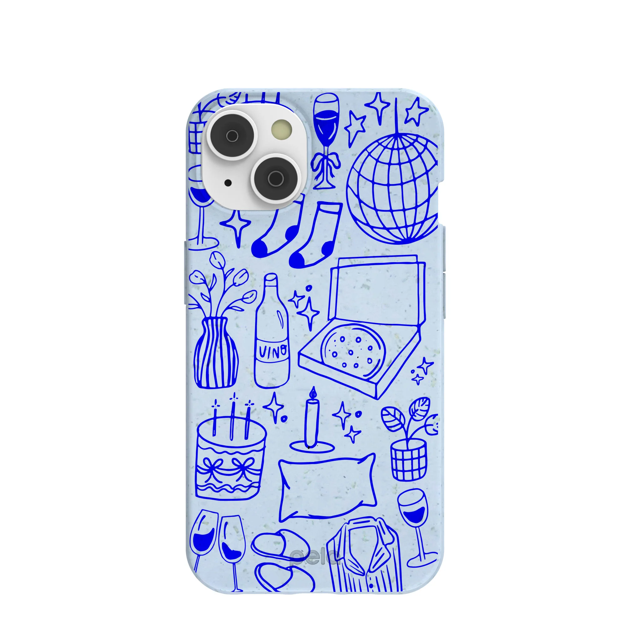 Powder Blue Home for Midnight iPhone 14 Case