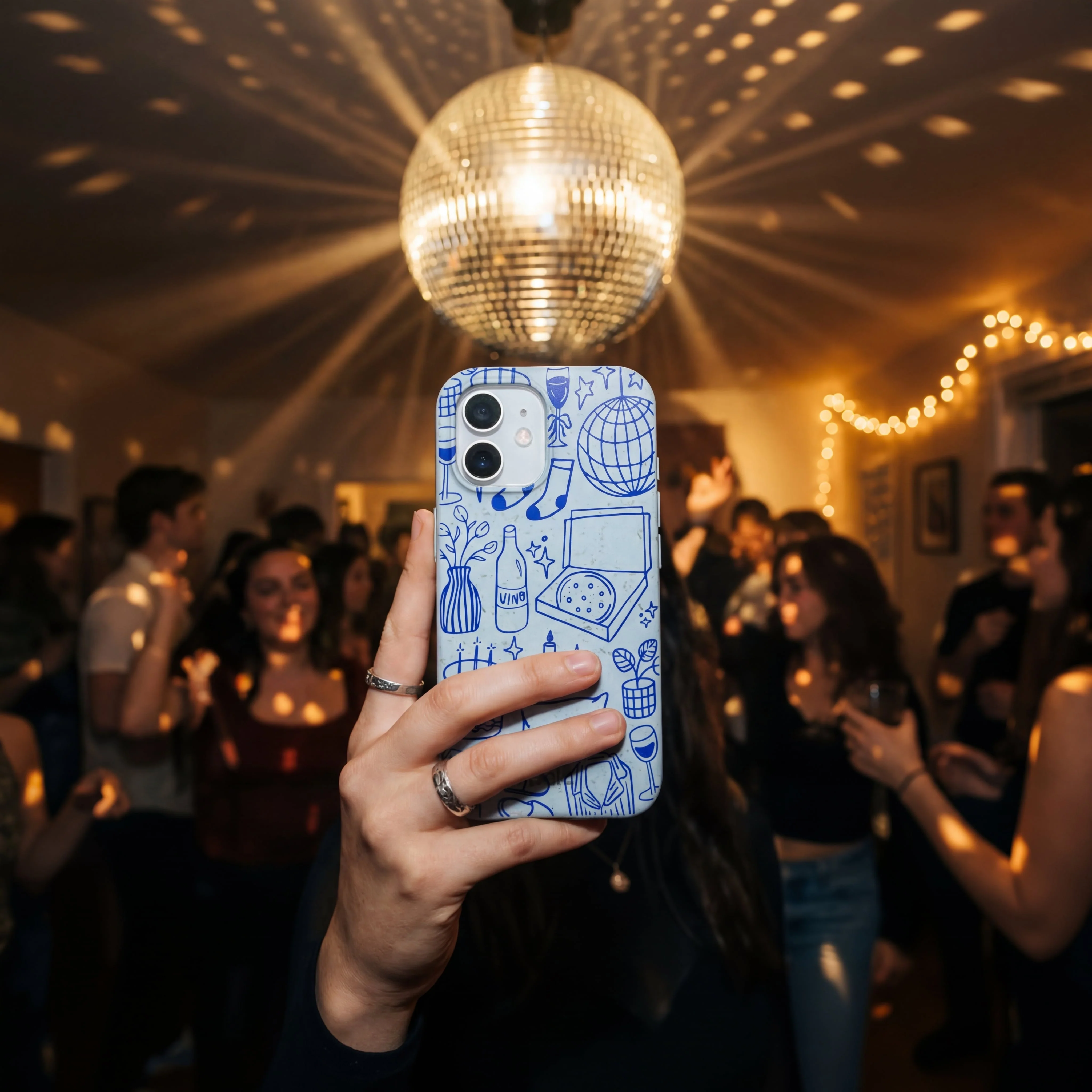 Powder Blue Home for Midnight iPhone 14 Case - Image 2