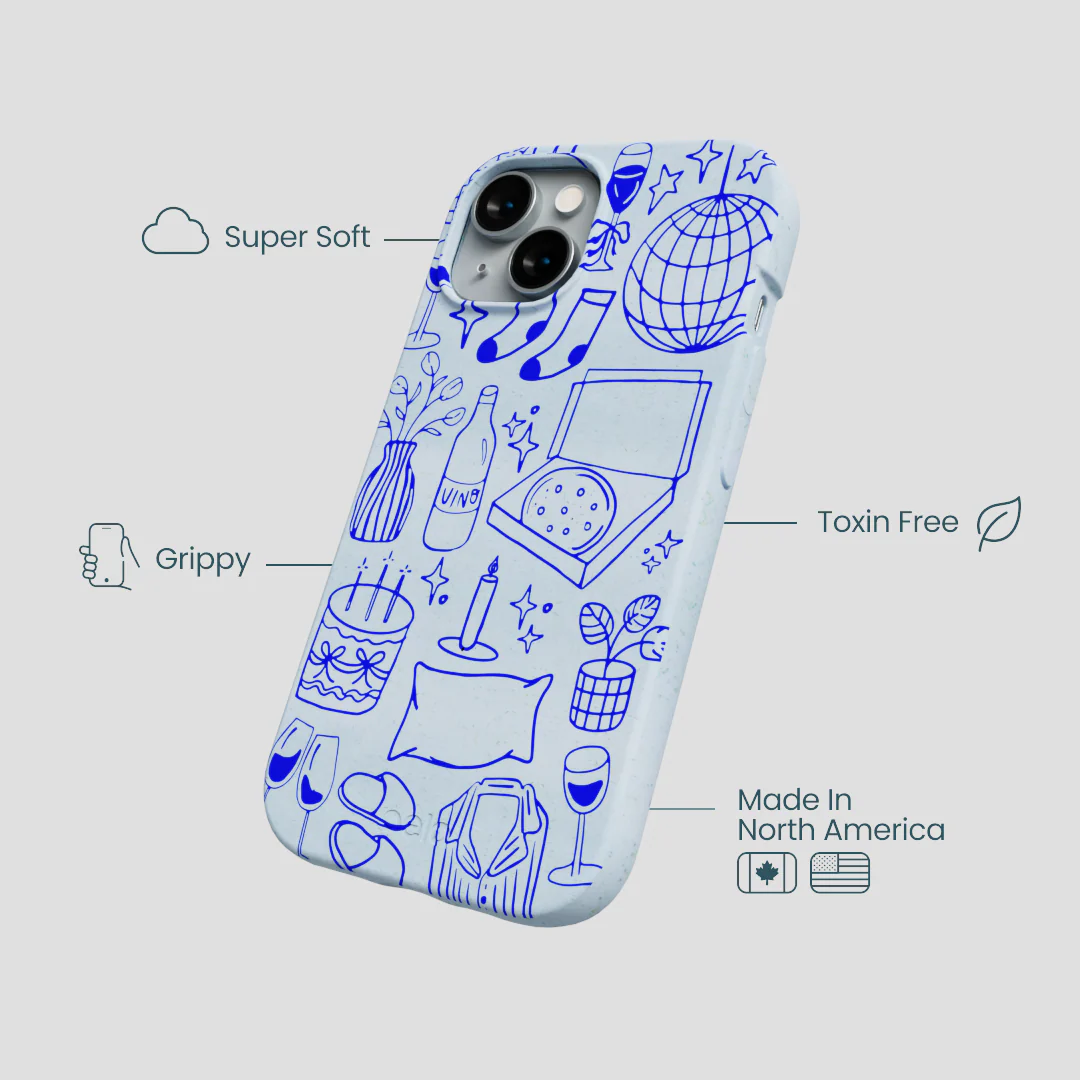 Powder Blue Home for Midnight iPhone 14 Case - Image 4