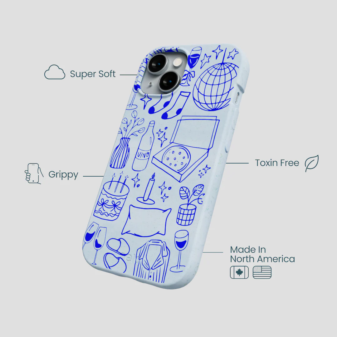 Powder Blue Home for Midnight iPhone 15 Case - Image 4