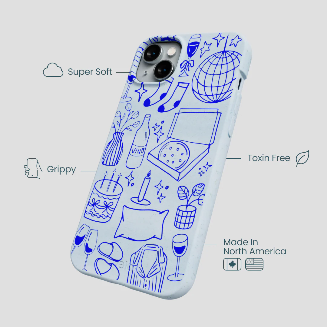 Powder Blue Home for Midnight iPhone 15 Plus Case - Image 4