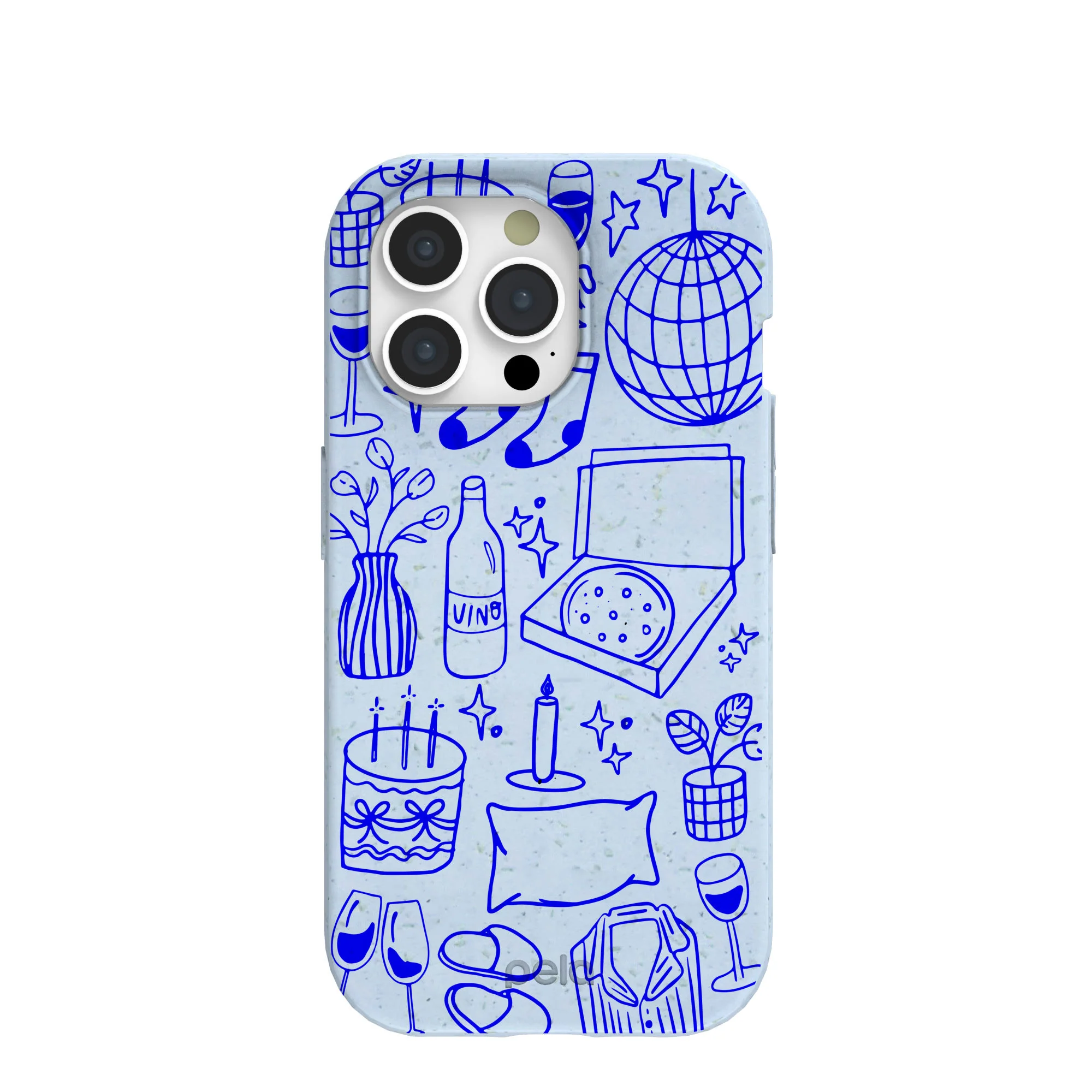 Powder Blue Home for Midnight iPhone 15 Pro Case