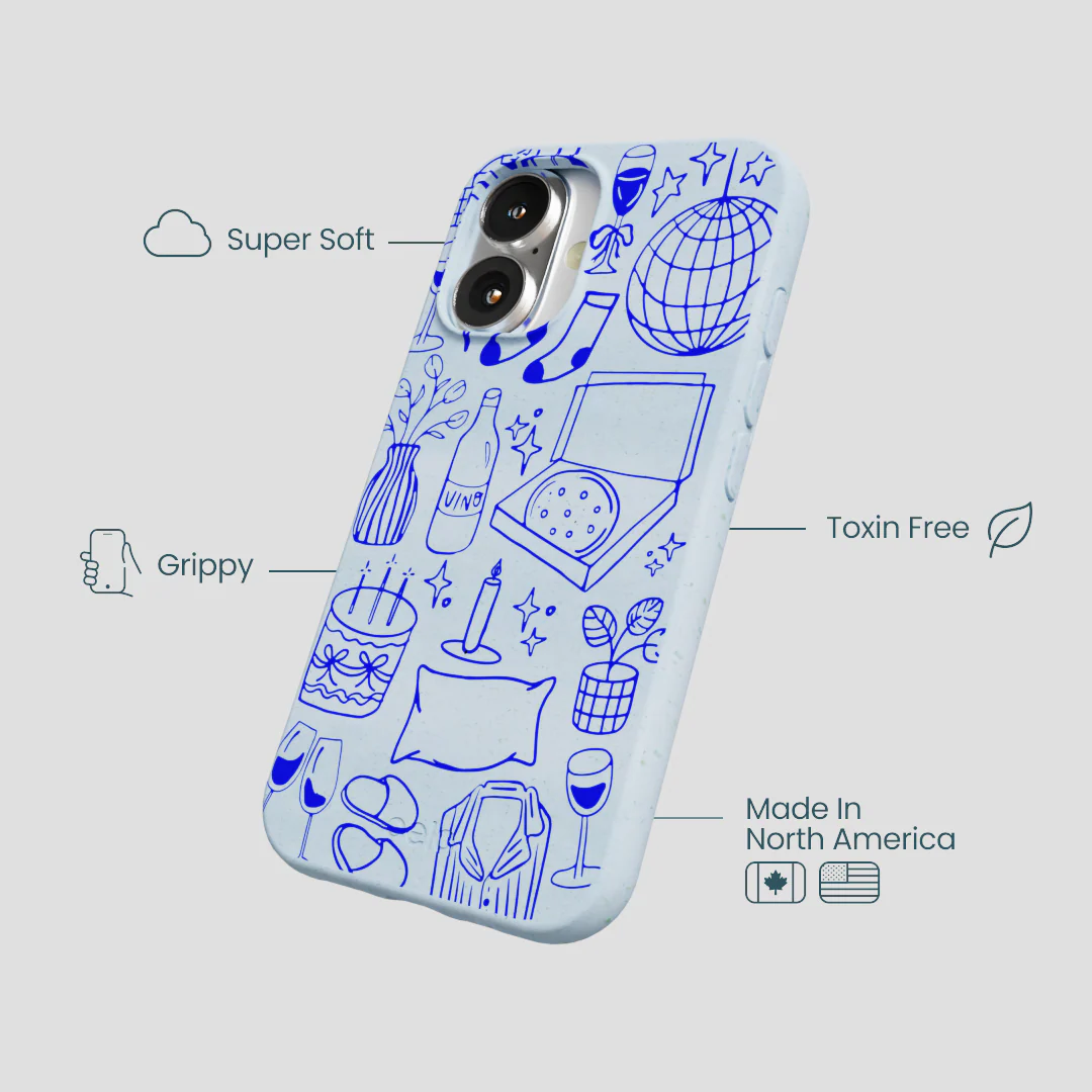Powder Blue Home for Midnight iPhone 16 Case - Image 4