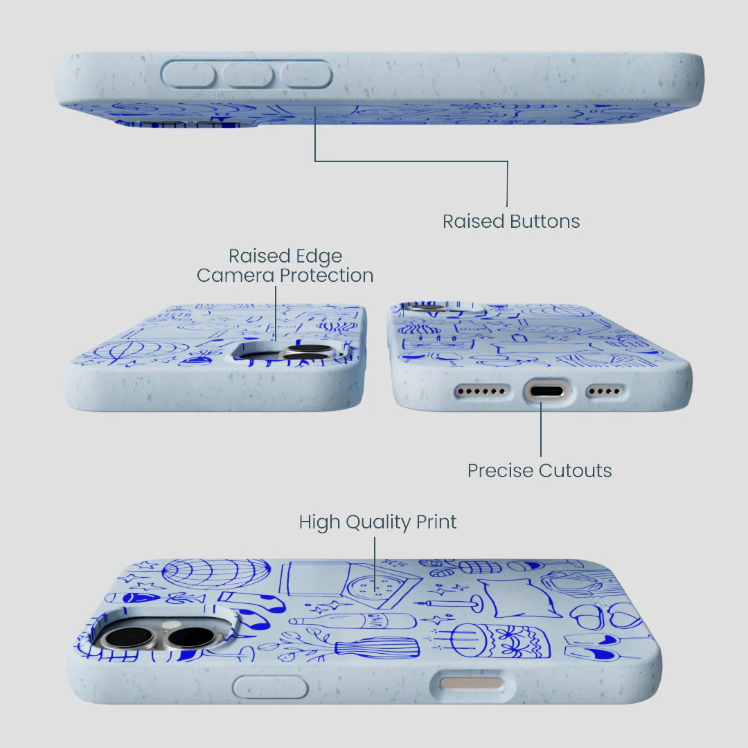 Powder Blue Home for Midnight iPhone 16 Plus Case - Image 3