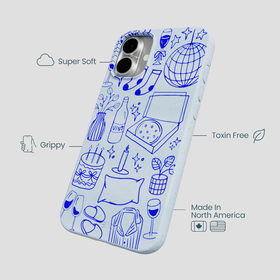 Powder Blue Home for Midnight iPhone 16 Plus Case - Image 4