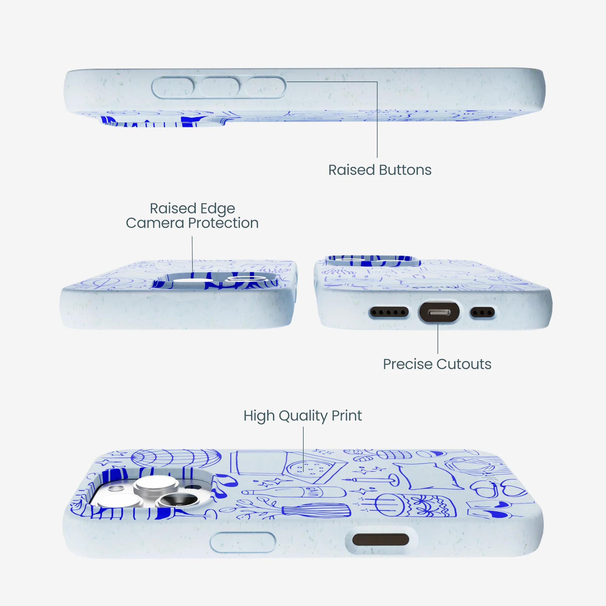 Powder Blue Home for Midnight iPhone 16 Pro Max Case - Image 3