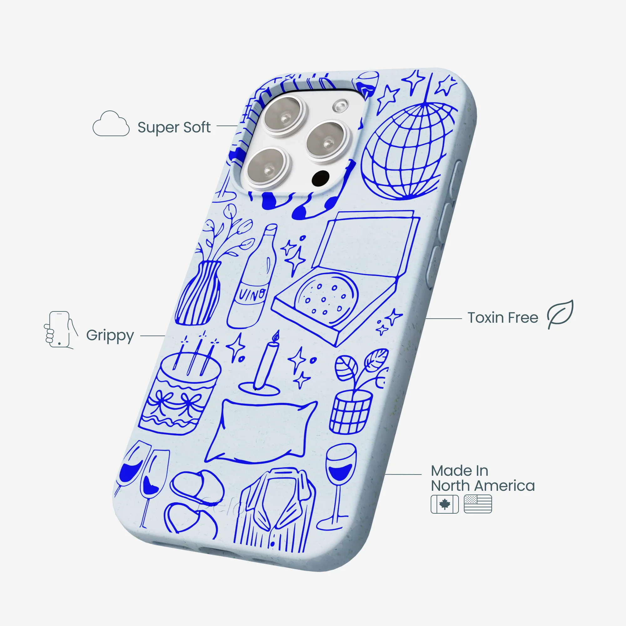 Powder Blue Home for Midnight iPhone 16 Pro Max Case - Image 4