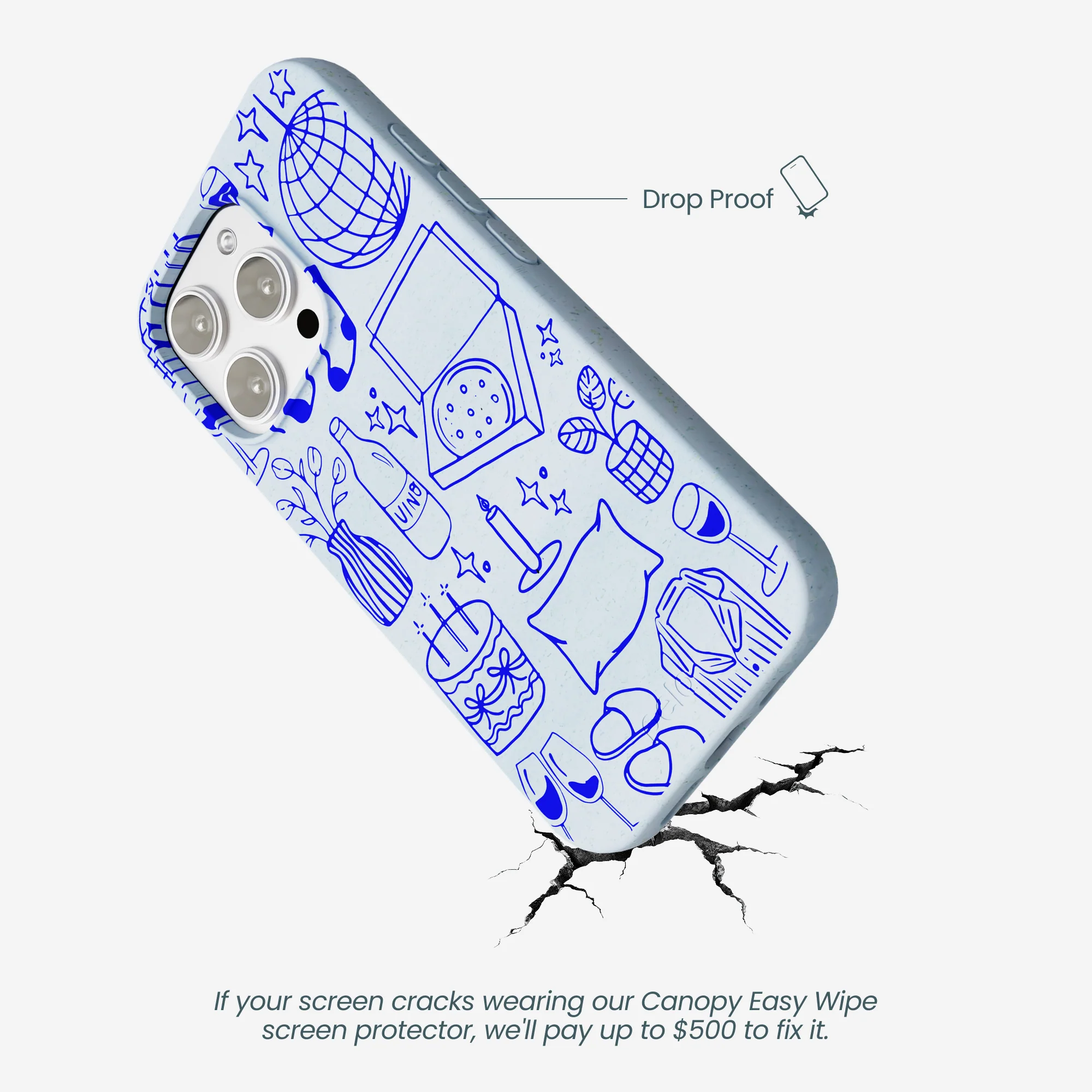 Powder Blue Home for Midnight iPhone 16 Pro Max Case - Image 5