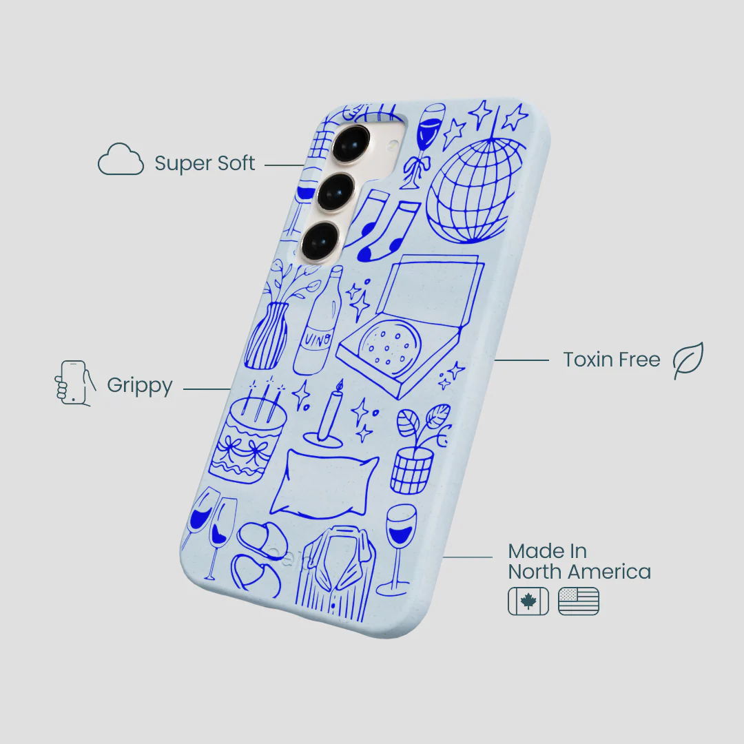 Powder Blue Home for Midnight Samsung Galaxy S23 Case - Image 4